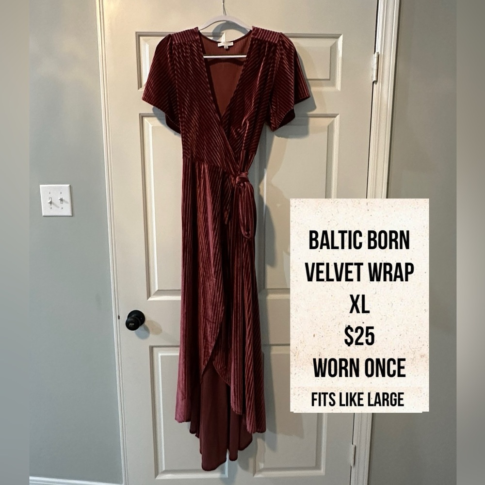 Baltic Born Andi Ribbed Velvet Wrap Dress XL